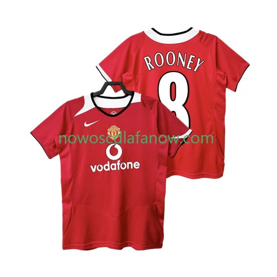 Koszulka Manchester United Rooney 8 2005 Retro Męska Domowy Komplet 2006 Krótkie Rękawy