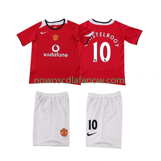 Koszulka Manchester United Ruud van Nistelrooy 2005 Retro Dziecięca Domowy Komplet 2006 Krótkie Rękawy