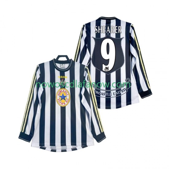 Koszulka Newcastle United SHEARER 9 1997 Retro Męska Domowy Komplet 1999 Długie Rękawy