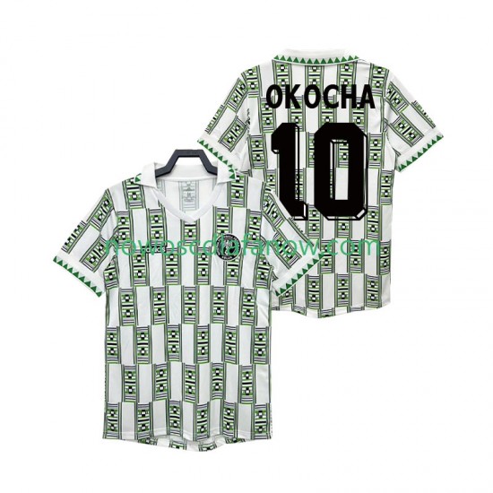 Koszulka Reprezentacja Nigerii OKOCHA 10 Retro Męska Wyjazdowy Komplet 1994 Krótkie Rękawy