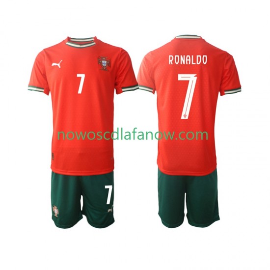 Koszulka Reprezentacja Portugalii Cristiano Ronaldo 7 Dziecięca Domowy Komplet 2025 Krótkie Rękawy