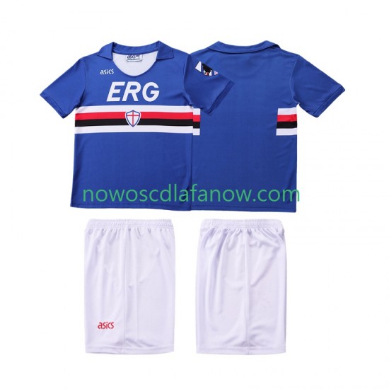 Koszulka Sampdoria 1990 1991 Retro Dziecięca Domowy Komplet Krótkie Rękawy