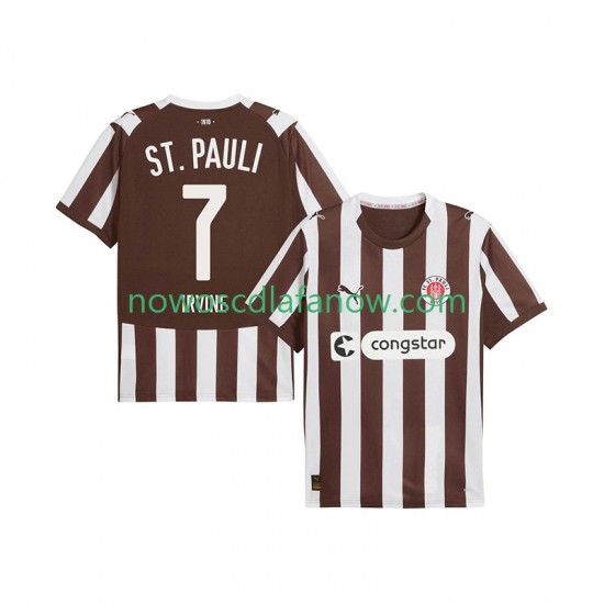 Koszulka St. Pauli Jackson Irvine 7 Męska Domowy Komplet 2025-2026 Krótkie Rękawy