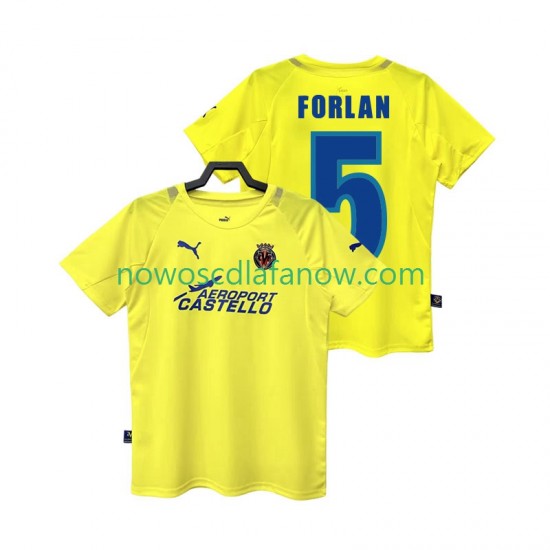 Koszulka Villarreal CF FORLAN 5 2005 Retro Męska Domowy Komplet 2006 Krótkie Rękawy