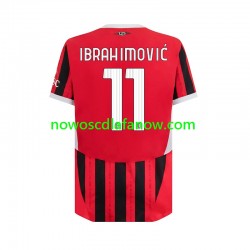 Koszulka AC Milan Ibrahimović 11 Męska Domowy Komplet 2024-2025 Krótkie Rękawy