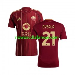 Koszulka AS Roma Paulo Dybala 21 Męska Domowy Komplet 2024-2025 Krótkie Rękawy
