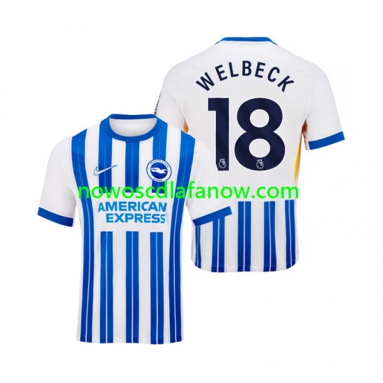 Koszulka Brighton & Hove Albion WELBECK 18 Męska Domowy Komplet 2024-2025 Krótkie Rękawy