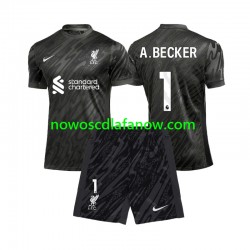 Koszulka Liverpool Alisson Becker 1 Bramkarskie Dziecięca Domowy Komplet 2024-2025 Krótkie Rękawy