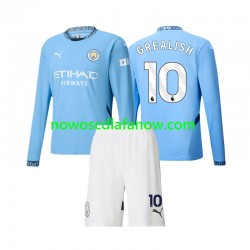Koszulka Manchester City Jack Grealish 10 Dziecięca Domowy Komplet 2024-2025 Długie Rękawy