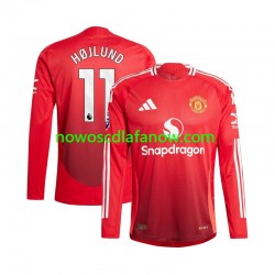 Koszulka Manchester United Rasmus Hojlund 11 Męska Domowy Komplet 2024-2025 Długie Rękawy
