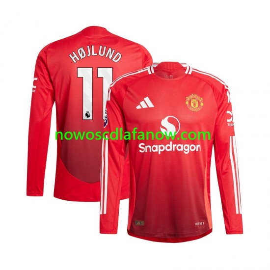 Koszulka Manchester United Rasmus Hojlund 11 Męska Domowy Komplet 2024-2025 Długie Rękawy