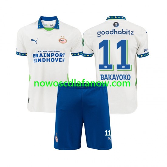 Koszulka PSV Eindhoven Johan Bakayoko 11 Dziecięca Trzeci Komplet 2024-2025 Krótkie Rękawy