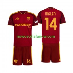 Koszulka AS Roma Donyell Malen 14 Dziecięca Domowy Komplet 2026-2027 Krótkie Rękawy