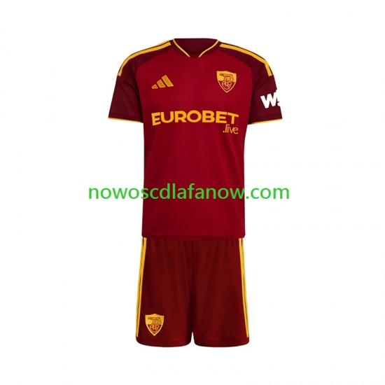 Koszulka AS Roma Dziecięca Domowy Komplet 2026-2027 Krótkie Rękawy