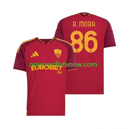 Koszulka AS Roma Rodrigo Mora 86 Męska Domowy Komplet 2026-2027 Krótkie Rękawy