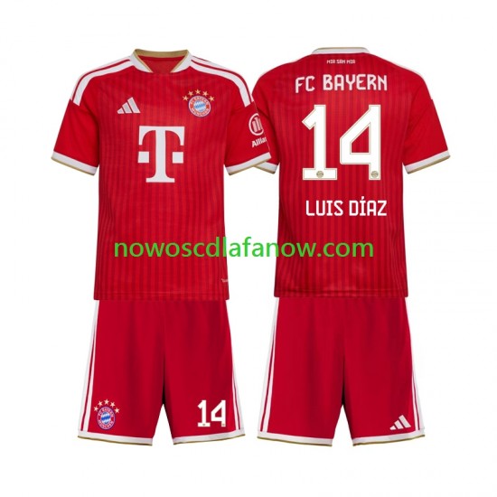 Koszulka Bayern Monachium Luis Diaz 14 Dziecięca Domowy Komplet 2026-2027 Krótkie Rękawy
