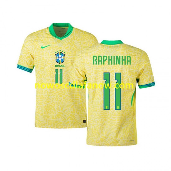 Koszulka Reprezentacja Brazylii RAPHINHA 11 Męska Domowy Komplet 2024 Krótkie Rękawy
