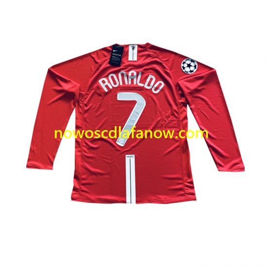 Koszulka Manchester United Cristiano Ronaldo 7 Champion League 2007 Retro Męska Domowy Komplet Długie Rękawy