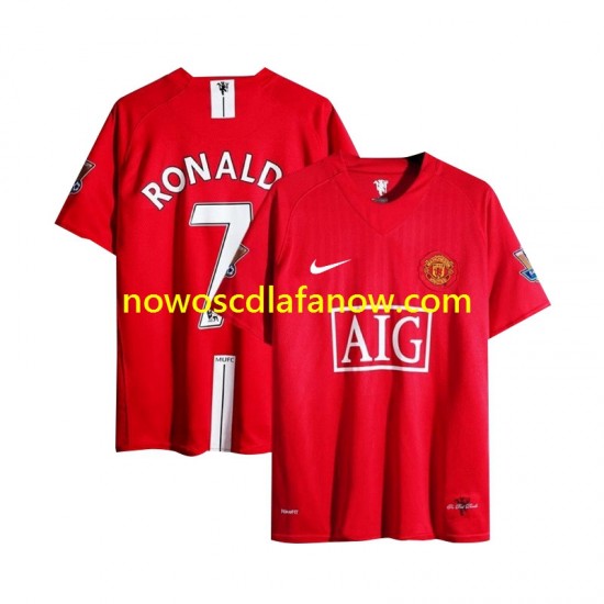 Koszulka Manchester United Cristiano Ronaldo 7 Champion League 2007 Retro Męska Domowy Komplet Krótkie Rękawy