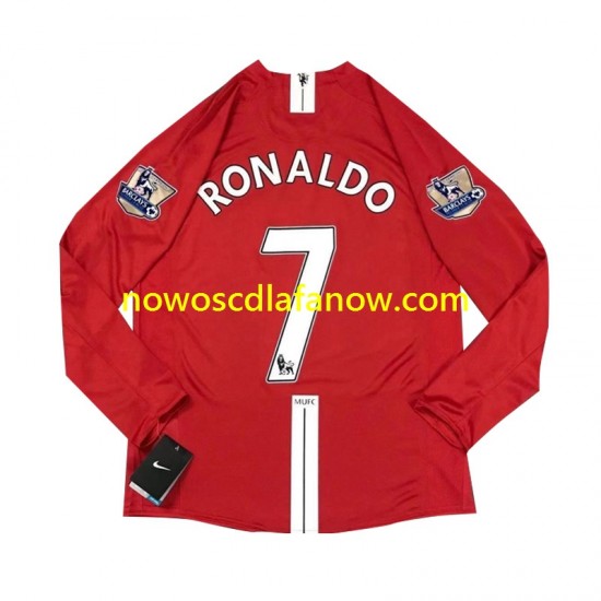 Koszulka Manchester United Cristiano Ronaldo 7 2007 Retro Męska Domowy Komplet Długie Rękawy