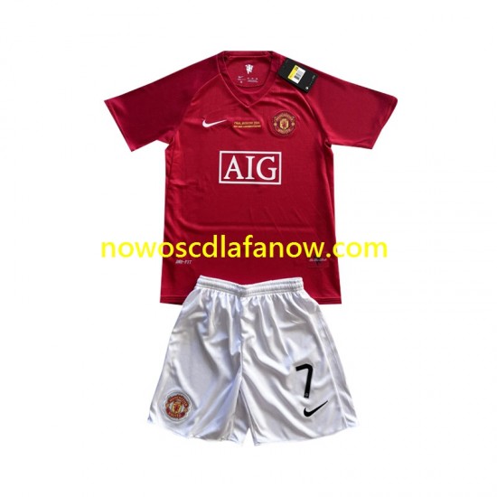 Koszulka Manchester United Cristiano Ronaldo 7 Champion League 2007 Retro Dziecięca Domowy Komplet Krótkie Rękawy