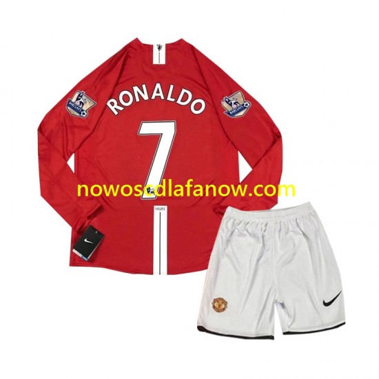 Koszulka Manchester United Cristiano Ronaldo 7 2007 Retro Dziecięca Domowy Komplet Długie Rękawy