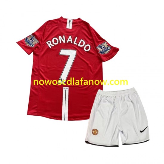 Koszulka Manchester United Cristiano Ronaldo 7 2007 Retro Dziecięca Domowy Komplet Krótkie Rękawy