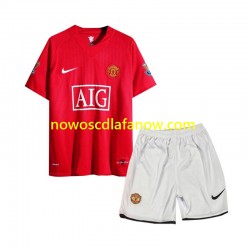 Koszulka Manchester United 2007 Retro Dziecięca Domowy Komplet Krótkie Rękawy