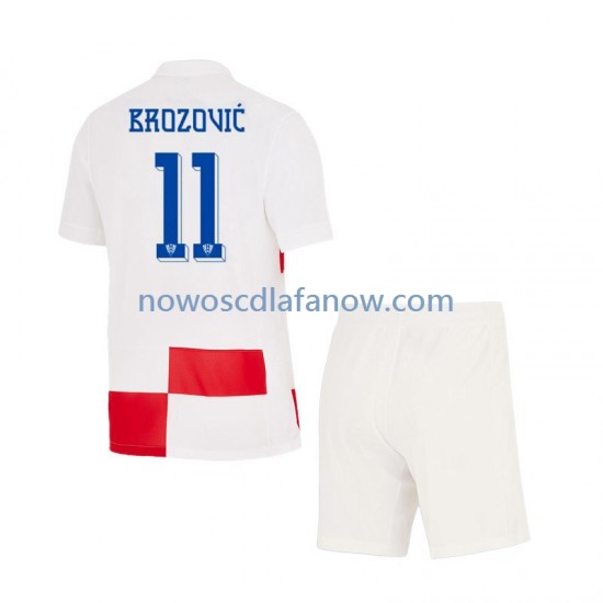 Koszulka Reprezentacja Chorwacji Marcelo Brozovic 11 Dziecięca Domowy Komplet Euro 2024 Krótkie Rękawy