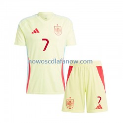 Koszulka Reprezentacja Hiszpanii Alvaro Morata 7 Dziecięca Wyjazdowy Komplet Euro 2024 Krótkie Rękawy