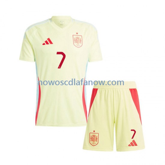Koszulka Reprezentacja Hiszpanii Alvaro Morata 7 Dziecięca Wyjazdowy Komplet Euro 2024 Krótkie Rękawy