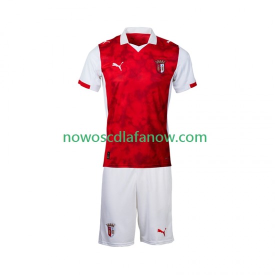 Koszulka SC Braga Dziecięca Domowy Komplet 2025-2026 Krótkie Rękawy