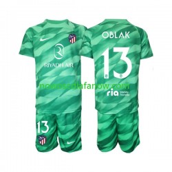 Koszulka Atlético Madryt Jan Oblak 13 Green color Bramkarskie Dziecięca Wyjazdowy Komplet 2023-2024 Krótkie Rękawy