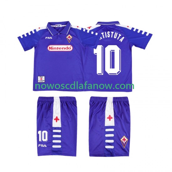 Koszulka Fiorentina RUICOSTA 10 Retro Dziecięca Domowy Komplet 1998 1999 Krótkie Rękawy