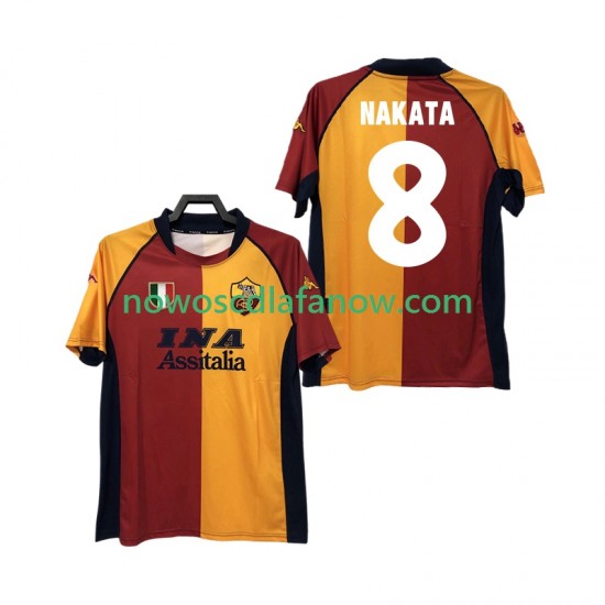 Koszulka AS Roma AKATA 8 2000-2001 Retro Męska Domowy Komplet Krótkie Rękawy