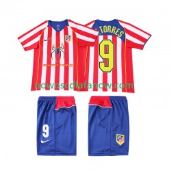 Koszulka Atlético Madryt F TORRES 9 2005 Retro Dziecięca Domowy Komplet 2004 Krótkie Rękawy