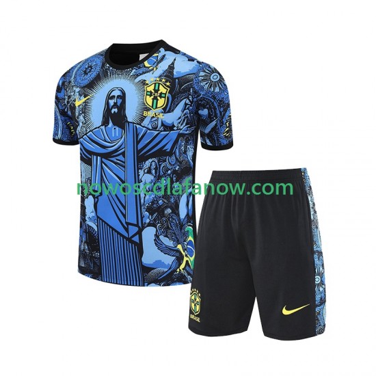 Reprezentacja Brazylii JESUS Football Shirts Dziecięca Domowy Komplet 2024-2025 Krótkie Rękawy
