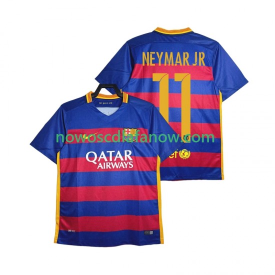 Koszulka FC Barcelona Neymar JR 11 2015-2016 Retro Męska Domowy Komplet Krótkie Rękawy