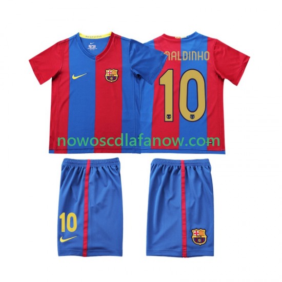 Koszulka FC Barcelona RONALDINHO 10 2007 Retro Dziecięca Domowy Komplet 2006 Krótkie Rękawy