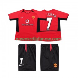 Koszulka Manchester United BECKHAM 7 Retro Dziecięca Domowy Komplet 2004 2002 Krótkie Rękawy