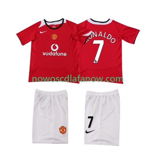 Koszulka Manchester United Cristiano Ronaldo 7 Retro Dziecięca Domowy Komplet 2004 2006 Krótkie Rękawy