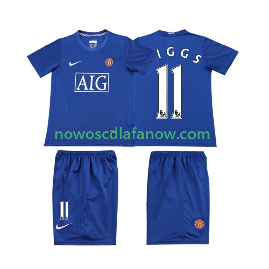 Koszulka Manchester United GIGGS 11 Retro Dziecięca Wyjazdowy Komplet 2008 Krótkie Rękawy