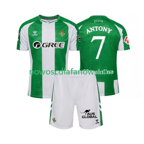 Koszulka Real Betis Antony 7 Dziecięca Domowy Komplet 2025-2026 Krótkie Rękawy