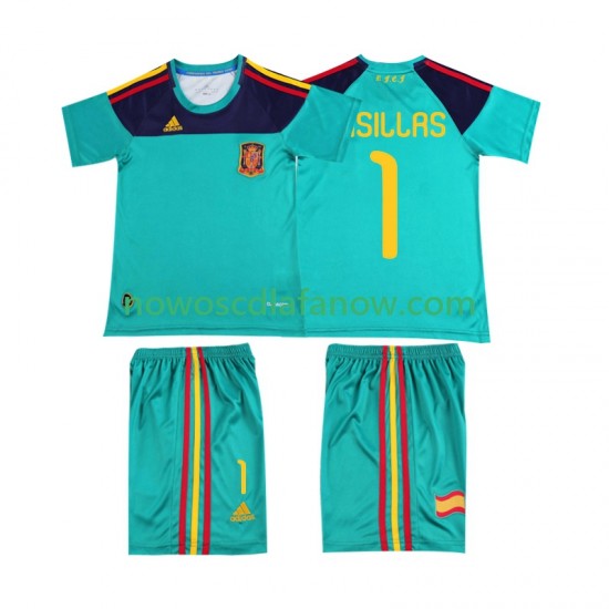 Koszulka Reprezentacja Hiszpanii Casillas 1 Retro Dziecięca Domowy Komplet 2010 Krótkie Rękawy