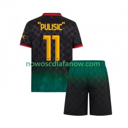 Koszulka AC Milan Christian Pulisic 11 Dziecięca Czwarty Komplet 2024-2025 Krótkie Rękawy