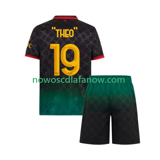 Koszulka AC Milan THEO 19 Dziecięca Czwarty Komplet 2024-2025 Krótkie Rękawy
