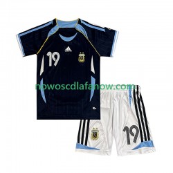 Koszulka Reprezentacja Argentyny Lionel Messi 19 Retro Dziecięca Wyjazdowy Komplet 2006 Krótkie Rękawy