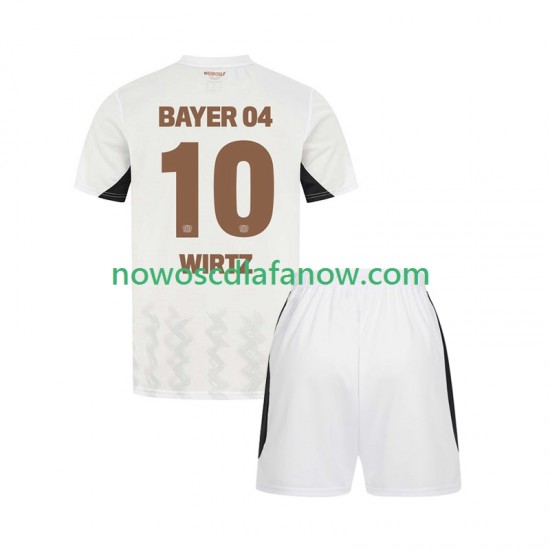 Koszulka Bayer 04 Leverkusen Florian Wirtz 10 Dziecięca Wyjazdowy Komplet 2024-2025 Krótkie Rękawy