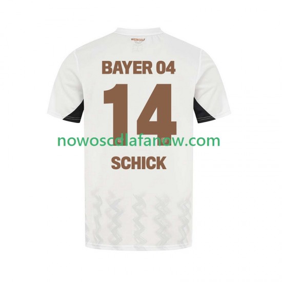 Koszulka Bayer 04 Leverkusen Patrik Schick 14 Męska Wyjazdowy Komplet 2024-2025 Krótkie Rękawy