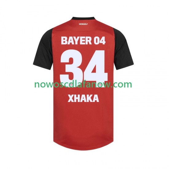 Koszulka Bayer 04 Leverkusen XHAKA 34 Męska Domowy Komplet 2024-2025 Krótkie Rękawy